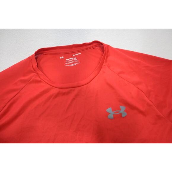 Under Armour Gym Shirt The Tech Tee HeatGear Red Athletic Mens Size XL - Picture 5 of 7